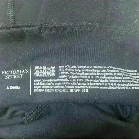 VICTORIA'S SECRET Essential Pocket Leggings High Rise Cotton Black Size S - Picture 9 of 9